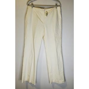 NEW Ann Taylor Size 12 Ivory Trouser Pant Boot Cut Career Minimalist chic